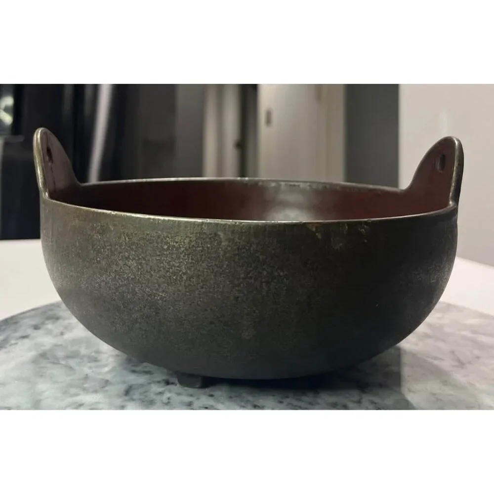 Vintage Tokiwa 3 Legged Cast Iron Bean Pot No 18 Missing Handle-Japan